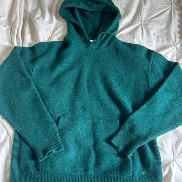 TNA By Aritzia Womens Medium Green Knit Pullover Hoodie Wool-Cashmere blend - Picture 1 of 7